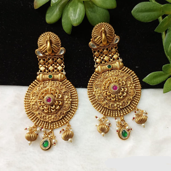 Shubham Creations Copper Gold Dangler Earrings