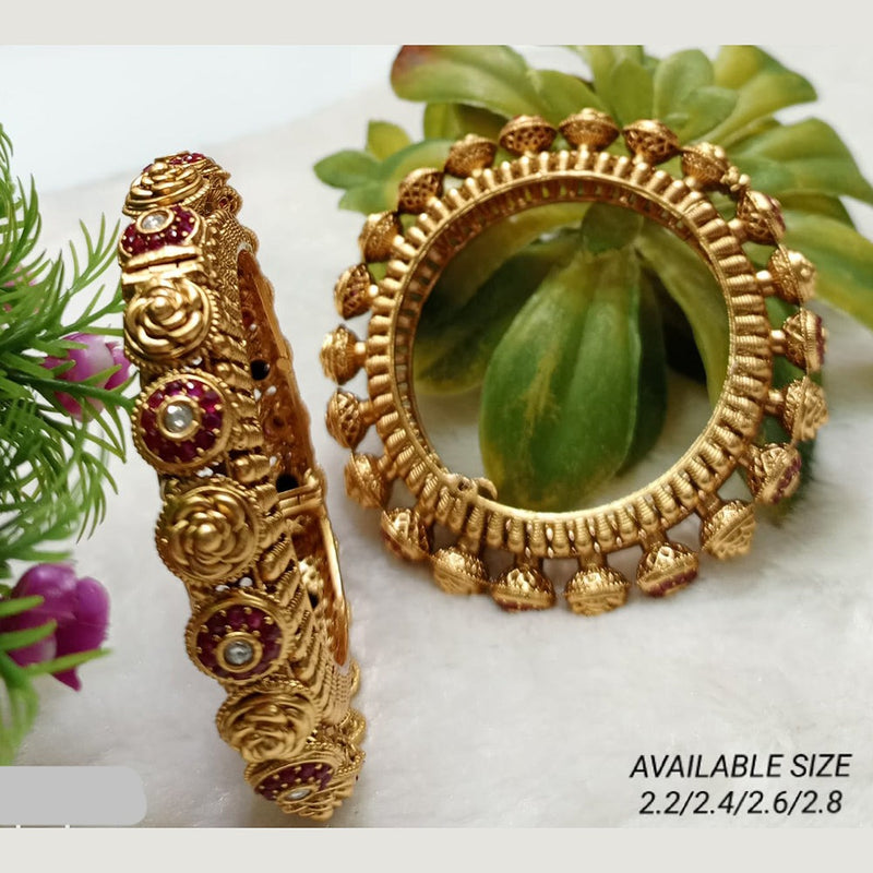 Shubham Creations Copper Gold Openable Bangles Set