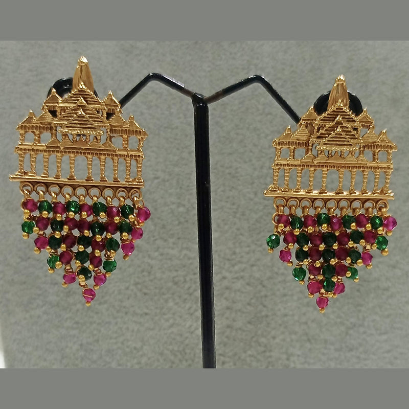 Shubham Creations Copper Gold Beads Dangler Earrings