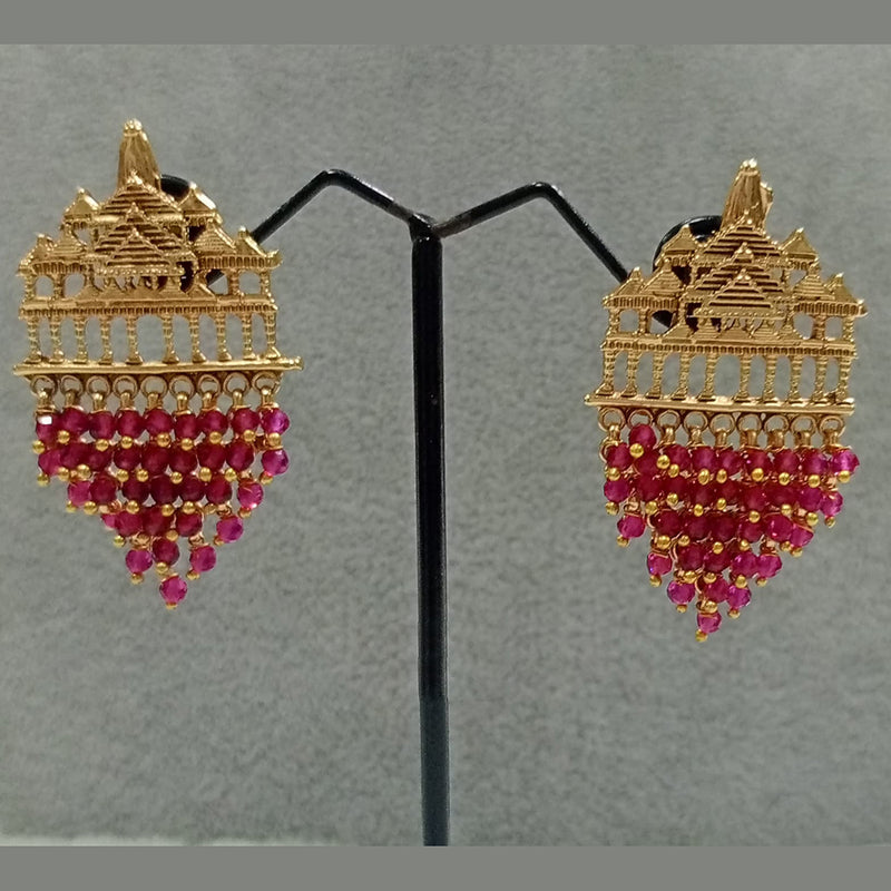 Shubham Creations Copper Gold Beads Dangler Earrings