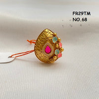 Kala Creation Gold Plated Pota Stone Finger Ring