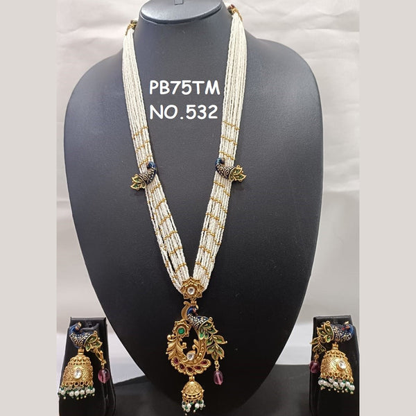 Kala Creation Copper Gold Plated Long Necklace Set