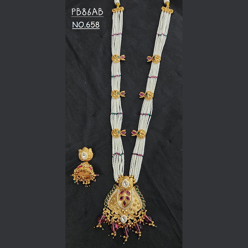 Kala Creation Copper Gold Plated Long Necklace Set