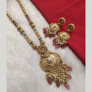 Kala Creation Gold Plated Pota Stone And Pearl Necklace Set