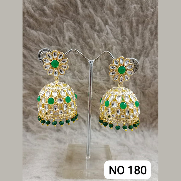 Star India Gold Plated Kundan Stone Jhumki Earrings