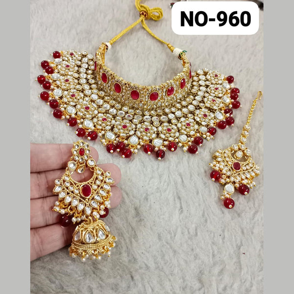 Star India Gold Plated Kundan Stone Necklace Set
