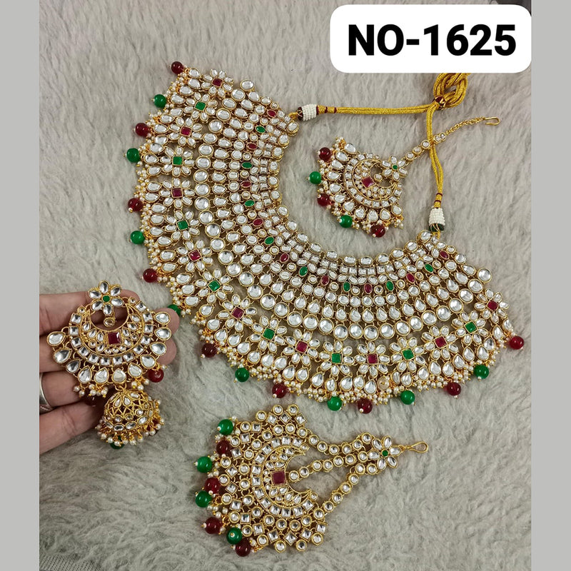 Star India Gold Plated Kundan Stone Necklace Set