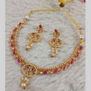 Star India Gold Plated Crystal Stone And Pearl Necklace Set
