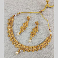Star India Gold Plated Crystal Stone And Pearl Necklace Set