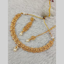 Star India Gold Plated Crystal Stone And Pearl Necklace Set