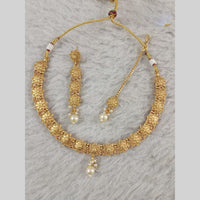 Star India Gold Plated Crystal Stone And Pearl Necklace Set