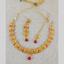 Star India Gold Plated Crystal Stone And Pearl Necklace Set