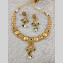 Star India Gold Plated Crystal Stone And Pearl Necklace Set