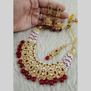 Star India Gold Plated Kundan Stone Pearl And Beads Necklace Set
