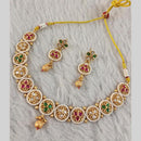 Star India Gold Plated Kundan Stone Pearl And Beads Necklace Set