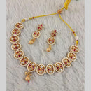 Star India Gold Plated Kundan Stone Pearl And Beads Necklace Set