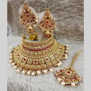 Star India Gold Plated Crystal Stone Pearl And Beads Choker Necklace Set