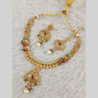 Star India Gold Plated Crystal Stone And Pearl Necklace Set