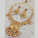 Star India Gold Plated Crystal Stone And Pearl Necklace Set