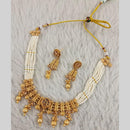 Star India Gold Plated Crystal Stone And Pearl Necklace Set