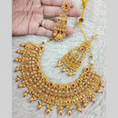 Star India Gold Plated Crystal Stone And Pearl Necklace Set