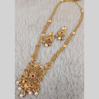 Star India Gold Plated Pota Stone Long Necklace Set