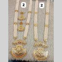 Star India Gold Plated Peral And Beads Long Necklace Set