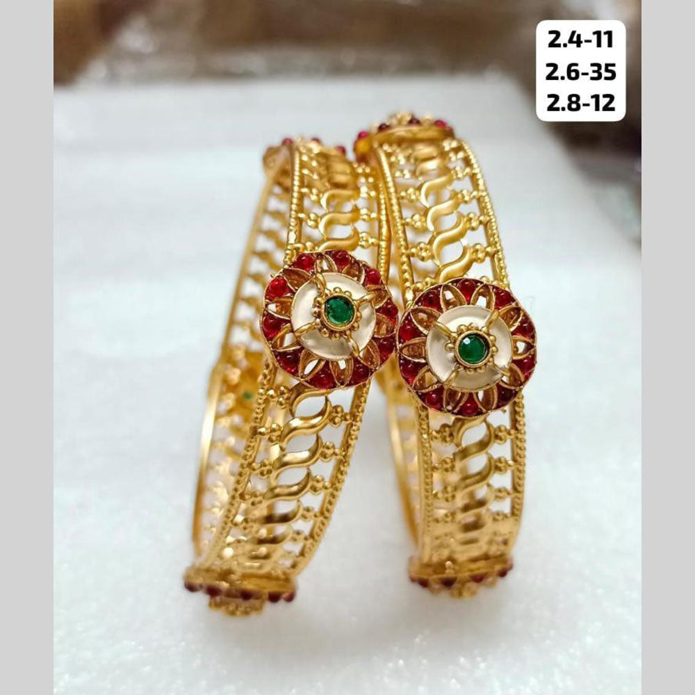 Star India Gold Plated Pota Stone Bangles Set