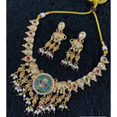 Star India Pota Stone Pearl And Beaded Meenakari Necklace Set