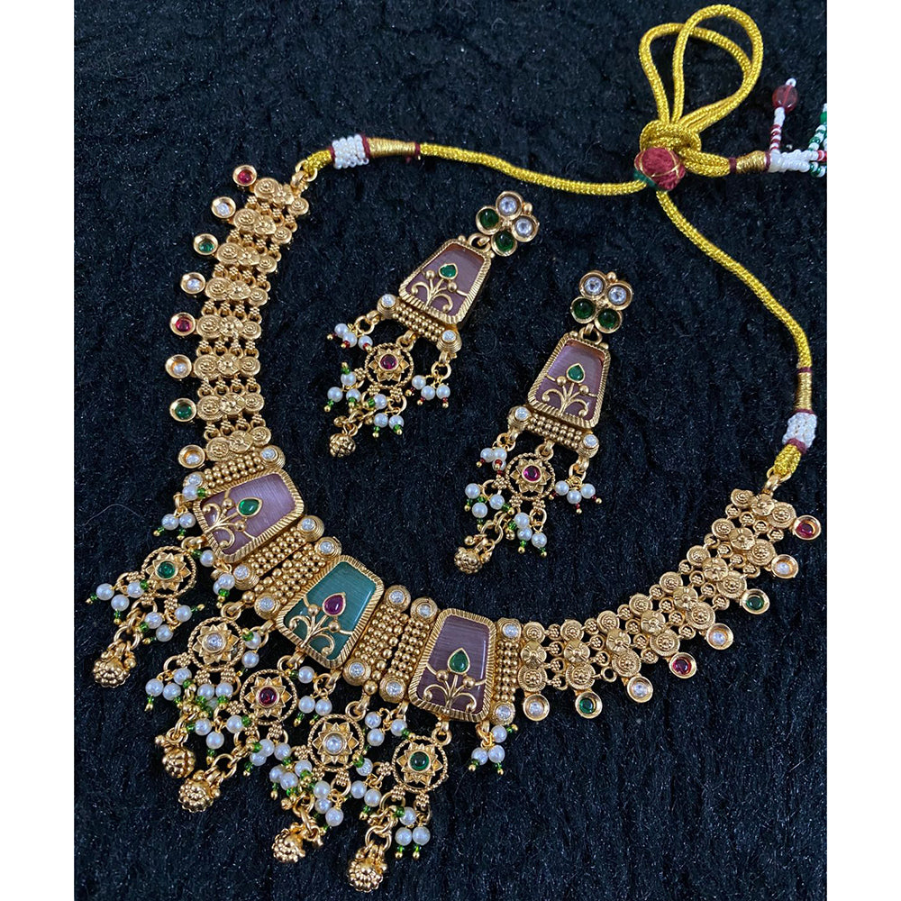 Star India Pota Stone Pearl And Beaded Necklace Set