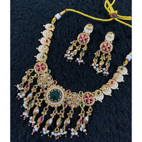 Star India Pota Stone Pearl And Beaded Meenakari Necklace Set