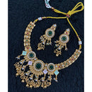 Star India Pota Stone Pearl And Meenakari Necklace Set