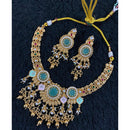 Star India Pota Stone Pearl And Meenakari Necklace Set