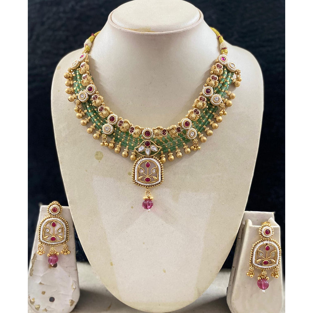 Star India Royal Pota Stone Necklace with Pearl Accents