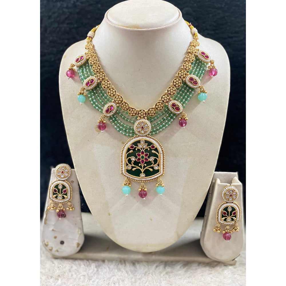 Star India Royal Pota Stone Necklace with Pearl Accents