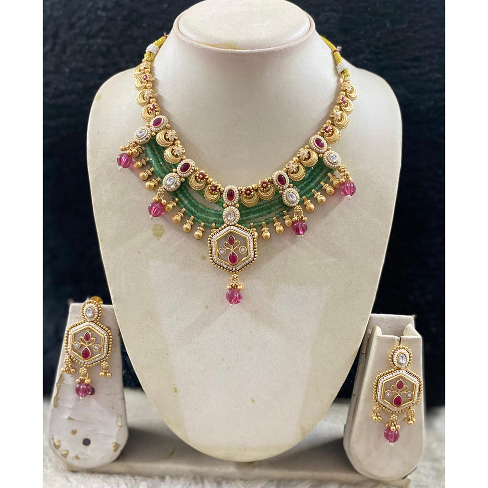Star India Royal Pota Stone Necklace with Pearl Accents