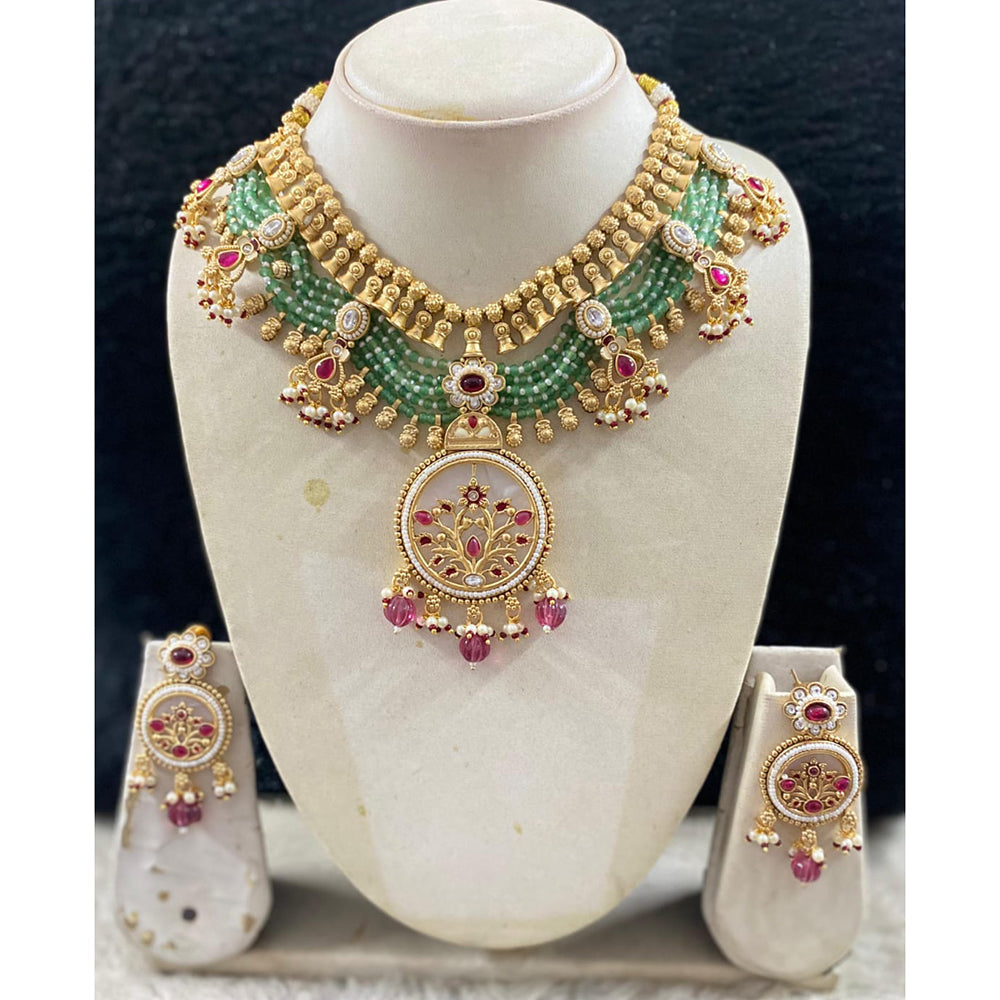 Star India Royal Pota Stone Necklace with Pearl Accents