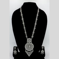 Mahavir Oxidised Plated Long Necklace Set