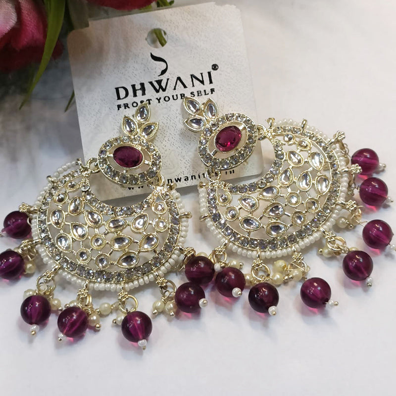 Exotica Collection Gold Plated Kundan Dangler Earrings