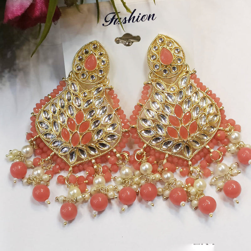 Exotica Collection Gold Plated Kundan Dangler Earrings