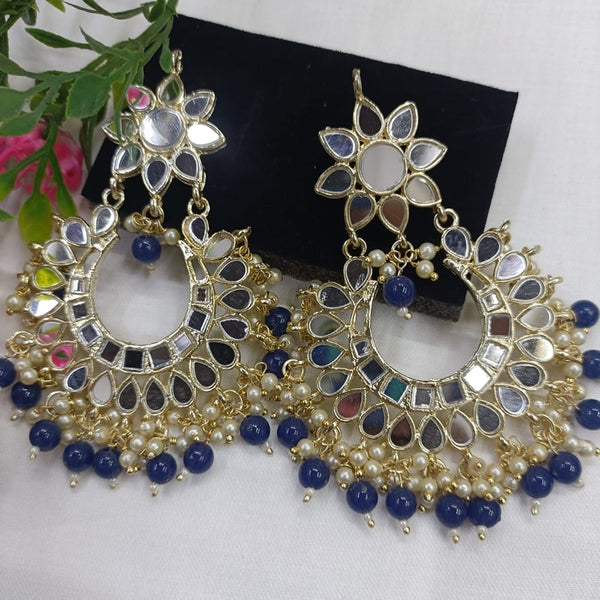 Exotica Collection Gold Plated Mirror Dangler Earrings