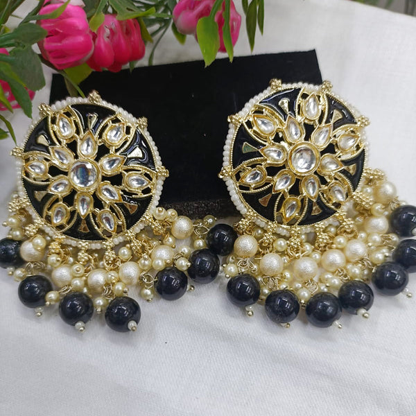 Exotica Collection Gold Plated Kundan And Meenakari Dangler Earrings