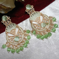 Exotica Collection Rose Gold  Plated Crystal And Pearl  Dangler Earrings