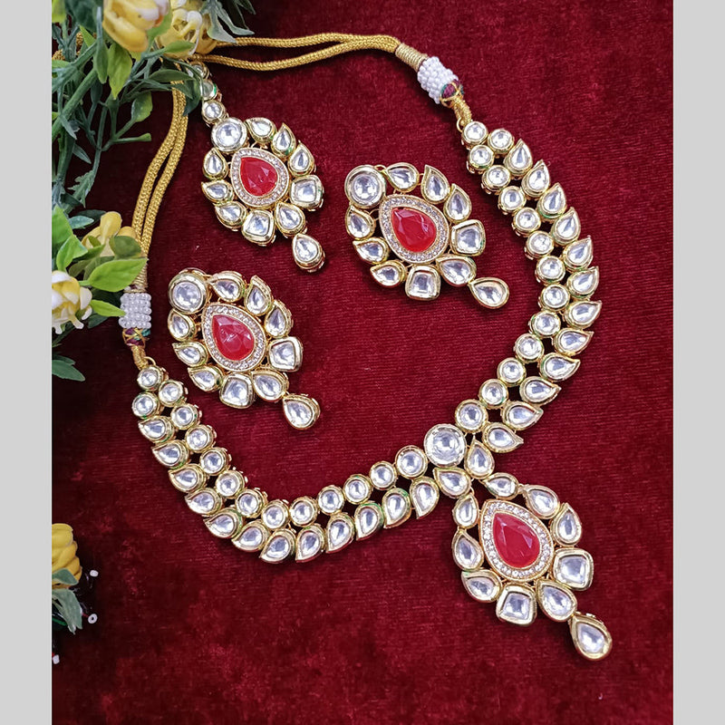 Exotica Collection Gold Plated Kundan Stone Necklace Set