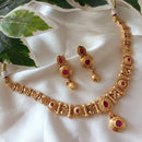 Exotica Collection Gold Plated Pota Stone Necklace Set