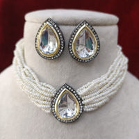 Exotica Collection Dual-Tone Crystal And Austrian Stone Pearl Choker Necklace Set