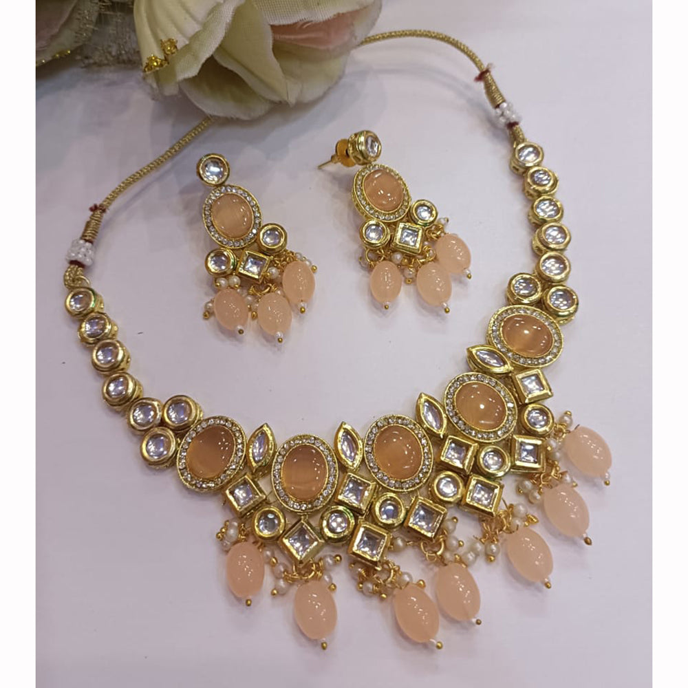 Exotica Collection Elegant Kundan Stone And Pearl Beads Choker Necklace Set