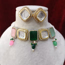 Exotica Collection Elegant Kundan Stone And Pearl Beads Choker Necklace Set