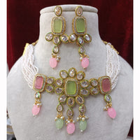 Exotica Collection Elegant Crystal Stone And Pearl Beads Necklace Set