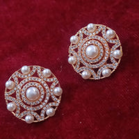 Exotica Collection Austrian Stone And Pearl Partywear Stud Earrings